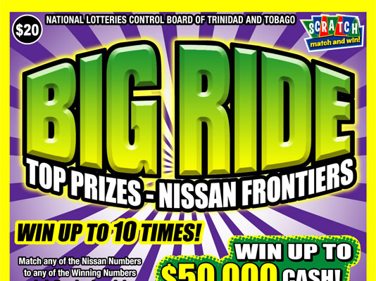 NLCB Trinidad and Tobago - Scratch, match and win game - Big Ride - Win A Nissan Frontier or up to $50,000 cash. Win up to 10 Times!