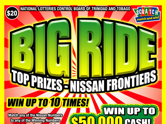 NLCB Trinidad and Tobago - Scratch, match and win game - Big Ride - Win A Nissan Frontier or up to $50,000 cash. Win up to 10 Times!