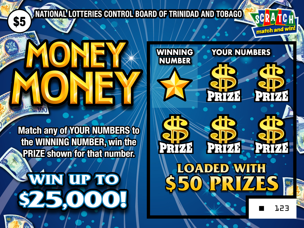 NLCB Trinidad and Tobago - Scratch, match and win game - Money Money - Win up to $25,000 and other prizes