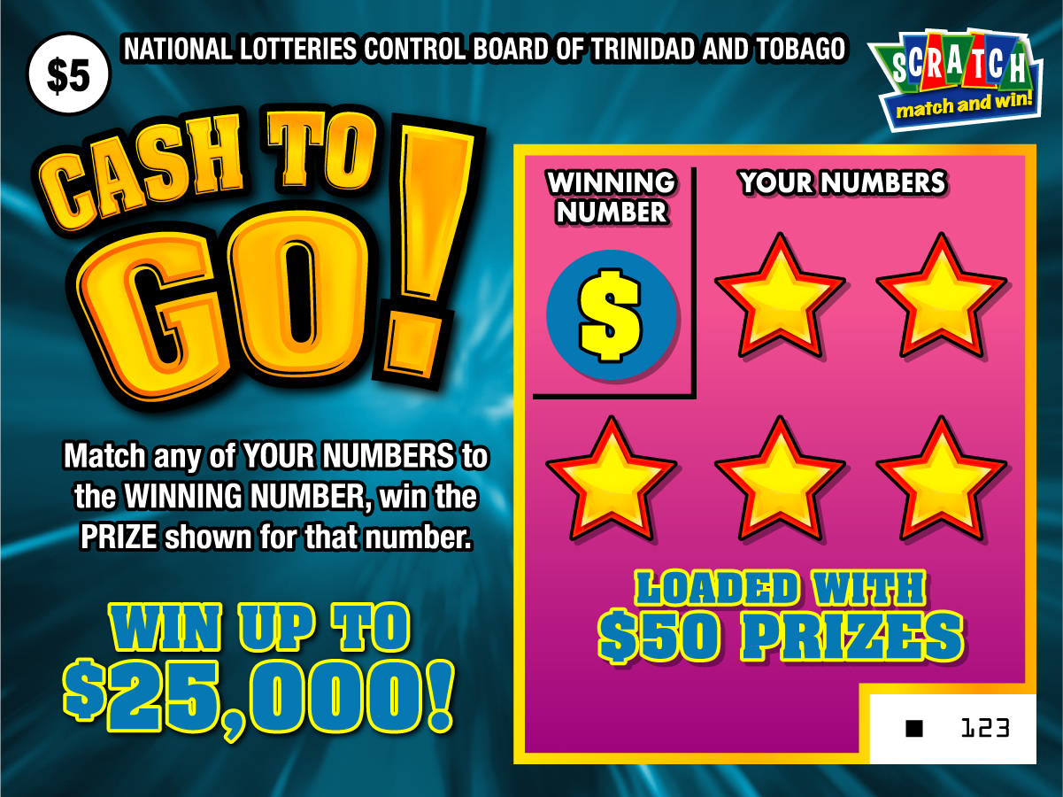 NLCB Trinidad and Tobago - Scratch, match and win game - Cash to Go - Win up to $25,000 and other prizes