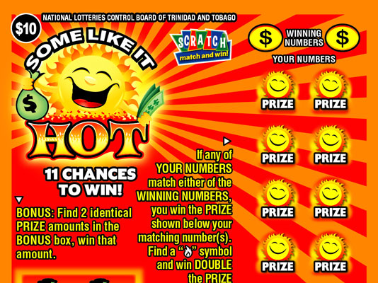 NLCB Trinidad and Tobago - Scratch, match and win game - Some Like it Hot - 11 chances to Win cash prizes